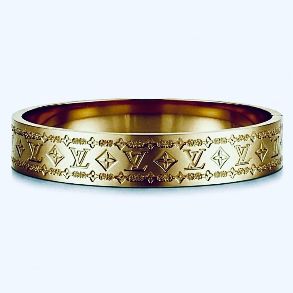 18kt GP Monogram LV Bangle Bracelet - Picture 5 of 5